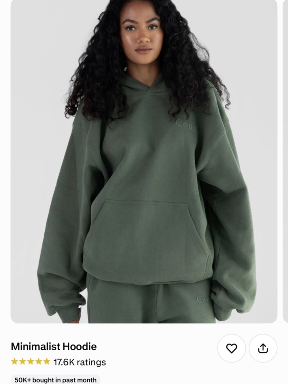 Comfrt Minimalist Oversized Hoodie & Joggers - Forest Green